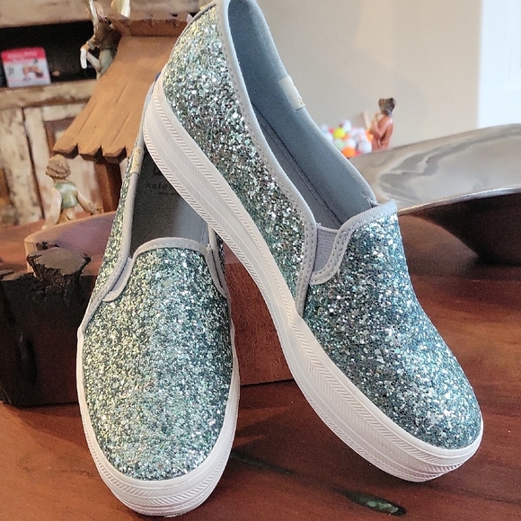 Kate Spade Sparkling Teal Slip-On Sneakers - Picture 13 of 13